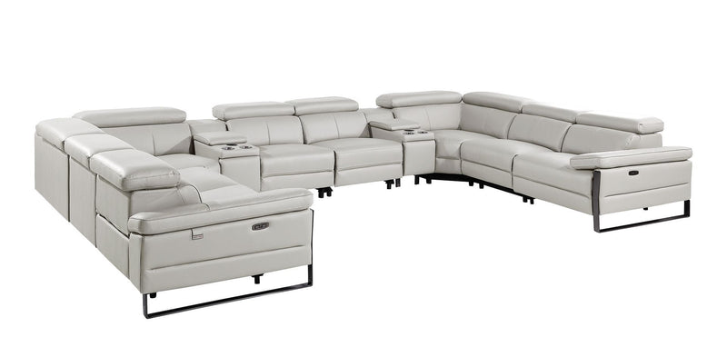 1246 - 10-Piece U-Shaped Modular Power Reclining Sectional With 4 Power Recliners And Power Headrests