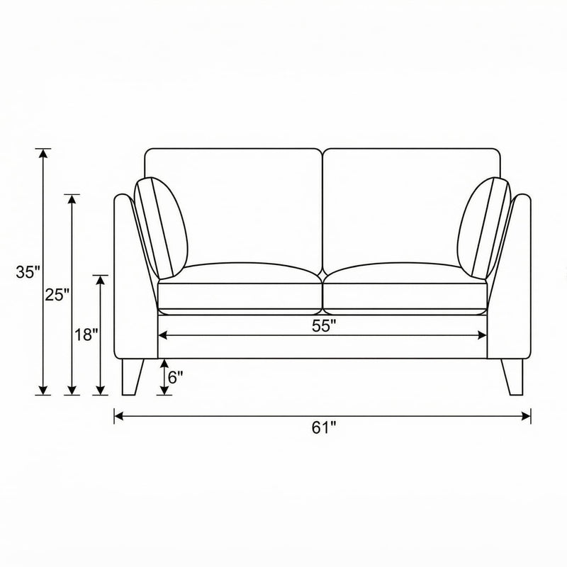 Loveseat Sofa With Upholstery - Gray - R&R Furniture Gallery (Fountain Valley, CA)