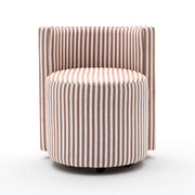 Alyssa striped rolling desk chair by TOV Furniture with a modern design, featuring black and white striped upholstery and adjustable height