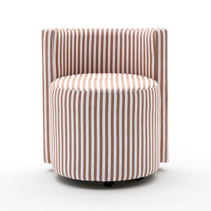 Alyssa striped rolling desk chair by TOV Furniture with a modern design, featuring black and white striped upholstery and adjustable height