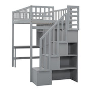 Loft Bed With Bookshelf, Drawers, Desk, And Wardrobe - R&R Furniture Gallery (Fountain Valley, CA)