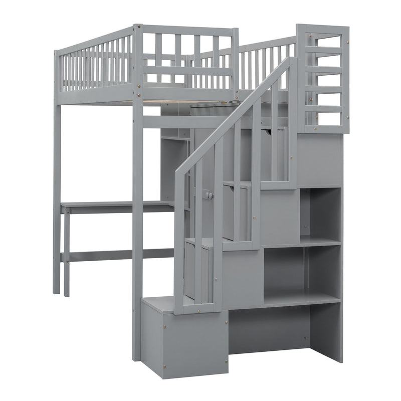 Loft Bed With Bookshelf, Drawers, Desk, And Wardrobe - R&R Furniture Gallery (Fountain Valley, CA)