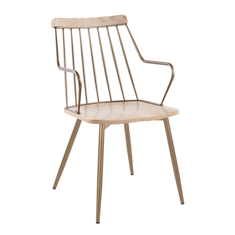 Lumi Source Preston farmhouse dining chair set of 2 with wooden legs and upholstered seats, ideal for rustic kitchen or dining room.