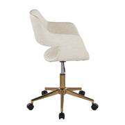 Lumi Source Margarite contemporary desk task chair with a cushioned seat and backrest, black frame, and adjustable height.