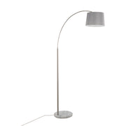 Contemporary Lumi Source floor lamp with sleek design and adjustable arm, standing on a modern floor with a neutral background.