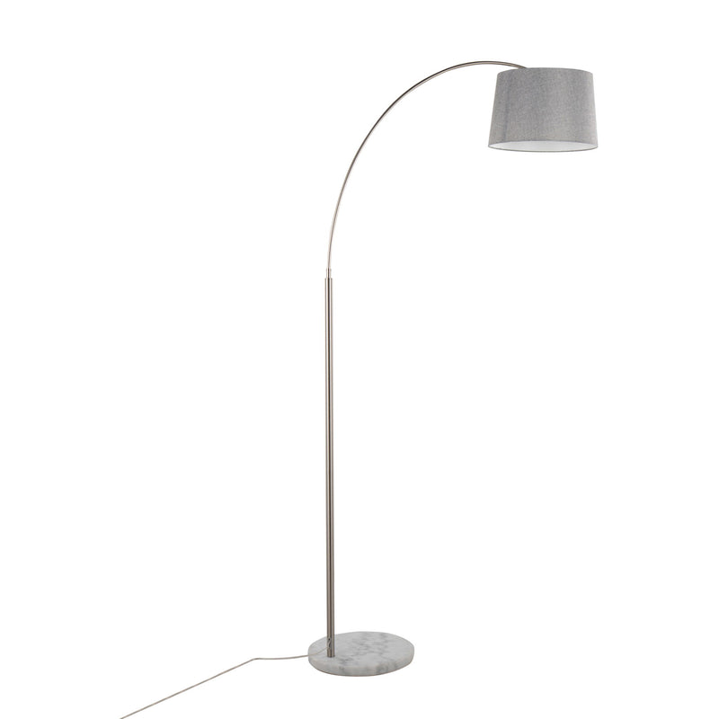 Contemporary Lumi Source floor lamp with sleek design and adjustable arm, standing on a modern floor with a neutral background.