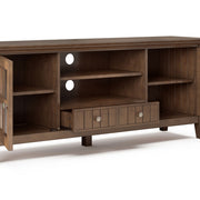 Acadian - TV Media Stand - Rustic Natural Aged Brown - R&R Furniture Gallery (Fountain Valley, CA)