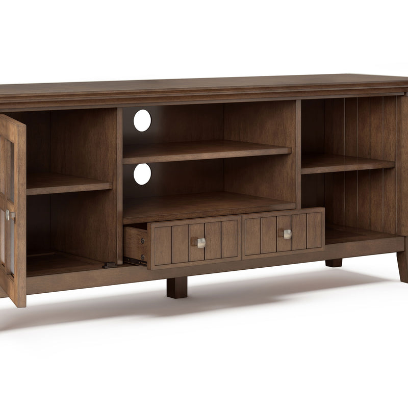 Acadian - TV Media Stand - Rustic Natural Aged Brown - R&R Furniture Gallery (Fountain Valley, CA)