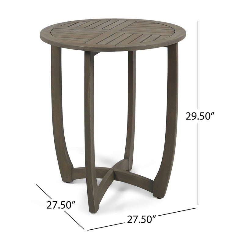 Hermosa - Rustic Circular Bistro Table - Gray - R&R Furniture Gallery (Fountain Valley, CA)