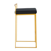 Pair of Lumi Source Fuji contemporary glam design counter stools with sleek seats and metal legs, set of 2.