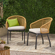 Outdoor Wicker Chair With Powder Coated Iron Legs - R&R Furniture Gallery (Fountain Valley, CA)
