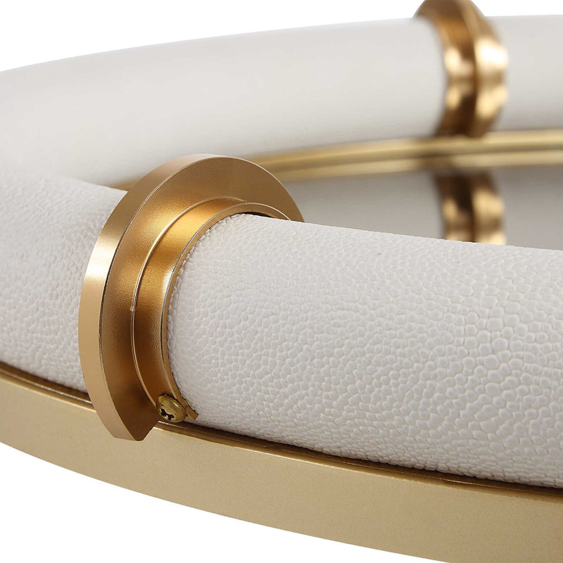 Cyprus - Leather Oval Tray - White