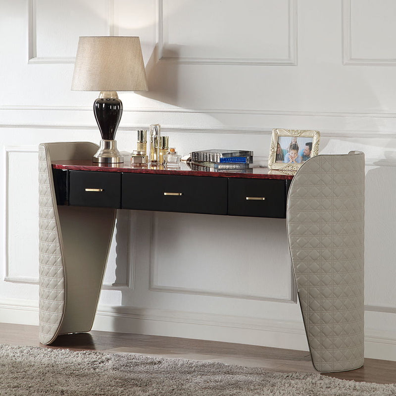 Jamonica - Vanity Desk - Gray & Dark Brown - R&R Furniture Gallery (Fountain Valley, CA)