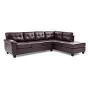 Glory Furniture Gallant stationary sectional sofa with plush fabric and modern design, shown in a living room setting.