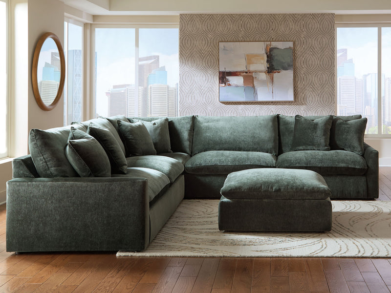 Carriage View - 3-Piece Sectional - Jade - R&R Furniture Gallery (Fountain Valley, CA)