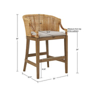 Casual Handcrafted Rattan Counter Stool - R&R Furniture Gallery (Fountain Valley, CA)