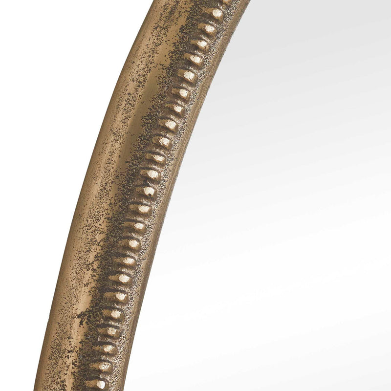 Ellis - Beaded Oval Mirror - Brass
