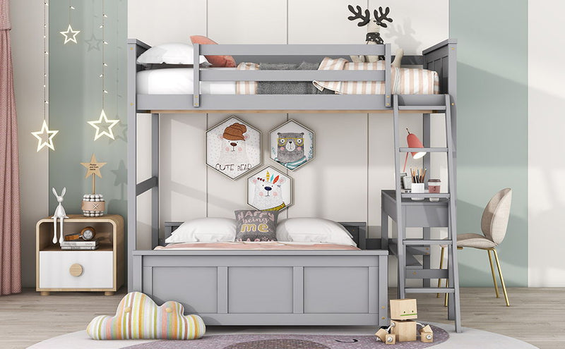 Full Over Full Bunk Bed With Desk - R&R Furniture Gallery (Fountain Valley, CA)