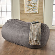 Flora - Traditional 6.5 Foot Suede Bean Bag - Charcoal - R&R Furniture Gallery (Fountain Valley, CA)
