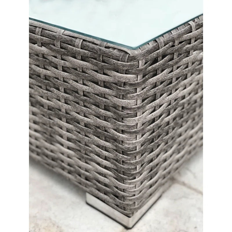 6 Person Wicker Seating Group With Premium Cushions - Gray Mix - R&R Furniture Gallery (Fountain Valley, CA)