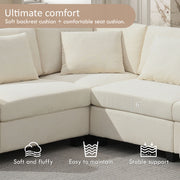 U Shaped Sectional Sofa 6 Seat Couch Set With Oversized Ottoman, Hidden Armrest Storage And Cup Holders USB Charging Ports Wide Seat Sofa - R&R Furniture Gallery (Fountain Valley, CA)