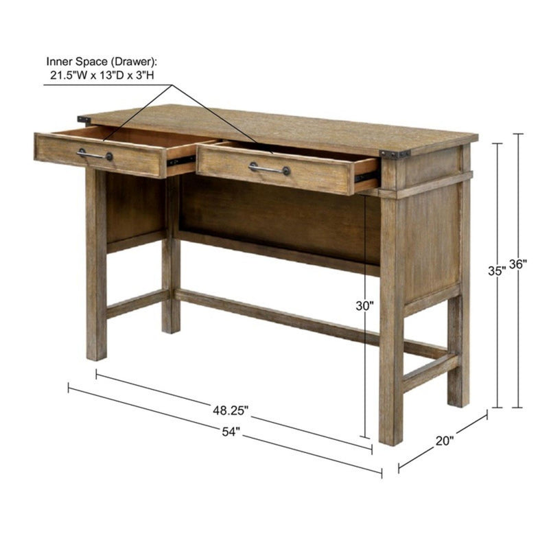 Belfast - Occasional Table With 2 Drawers - Reclaimed Natural - R&R Furniture Gallery (Fountain Valley, CA)