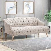Comfy 3 Seat Sofa With Wooden Legs, For Living Room And Study - R&R Furniture Gallery (Fountain Valley, CA)