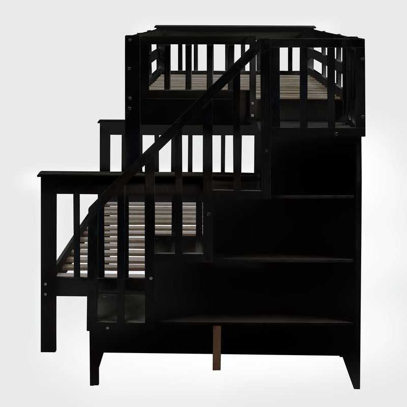 Bunk Bed With Twin Size Trundle, Storage And Guard Rail For Bedroom - R&R Furniture Gallery (Fountain Valley, CA)