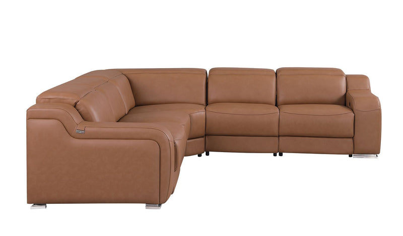 1116 - 5-Piece L-Shaped Sectional Sofa In With 3 Power Recliners & Power Headrests