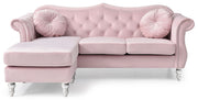 Glory Furniture Hollywood stationary sectional sofa with chaise, featuring plush cushions and modern design in a living room setting.