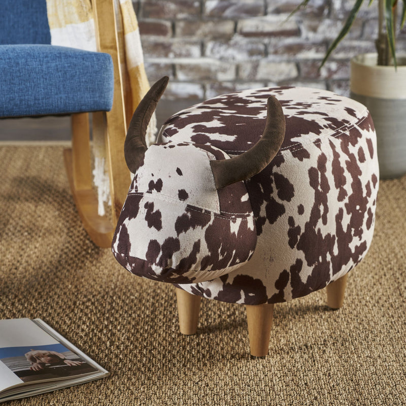 Cow Shaped Ottoman Footstool - R&R Furniture Gallery (Fountain Valley, CA)