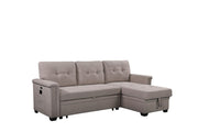 Nathan - Reversible Sleeper Sectional Sofa With Storage Chaise, USB Charging Ports And Pocket - R&R Furniture Gallery (Fountain Valley, CA)