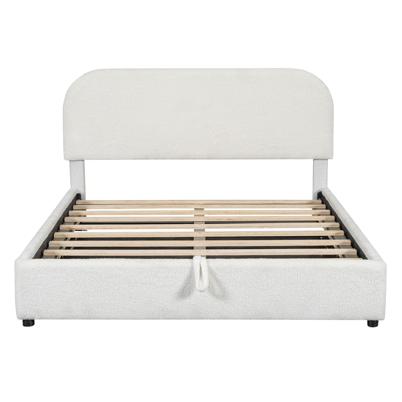 Upholstered Platform Bed With Hydraulic Storage System - R&R Furniture Gallery (Fountain Valley, CA)