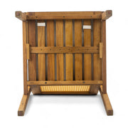 Set of two Noble House Preston outdoor dining chairs with beige cushions and teak finish, ideal for patio or garden dining.