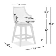 Bahama - Cane High Back Swivel Counter Stool With Recessed Arms Textured Weave - Taupe Beige - R&R Furniture Gallery (Fountain Valley, CA)