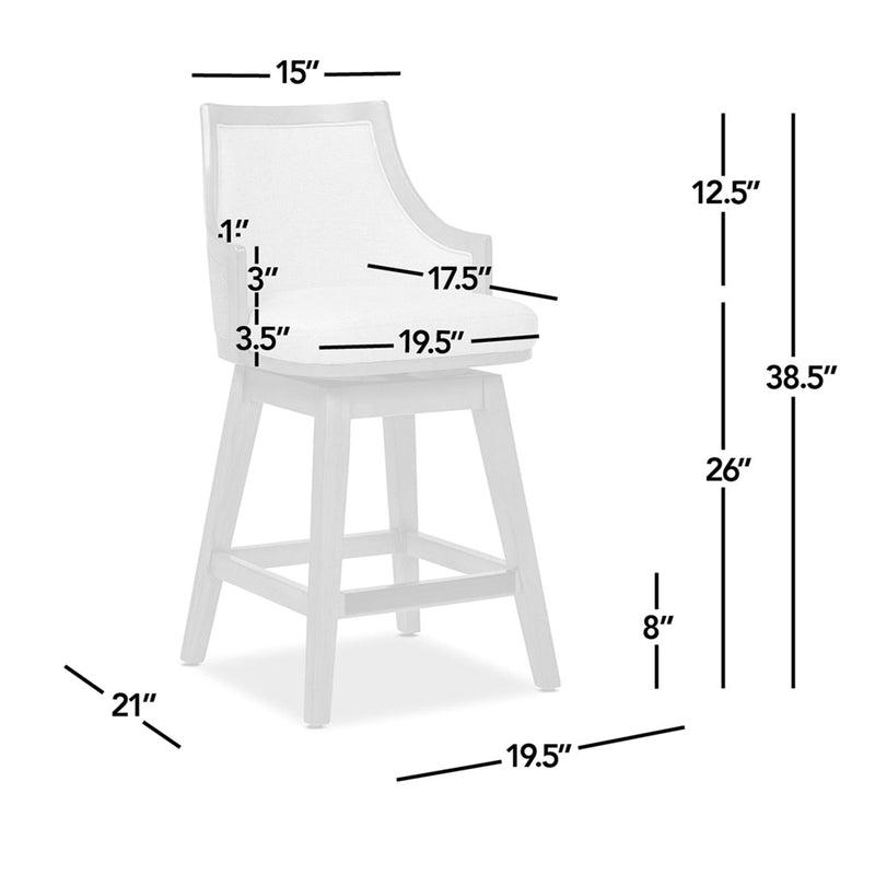 Bahama - Cane High Back Swivel Counter Stool With Recessed Arms Textured Weave - Taupe Beige - R&R Furniture Gallery (Fountain Valley, CA)