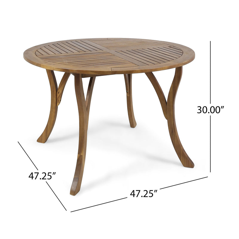 Hermosa - Outdoor Acacia Wood Table Circular Design - R&R Furniture Gallery (Fountain Valley, CA)