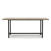Handcrafted Campbell dining table by Simpli-Home showing a wooden surface with sturdy legs, perfect for dining rooms.