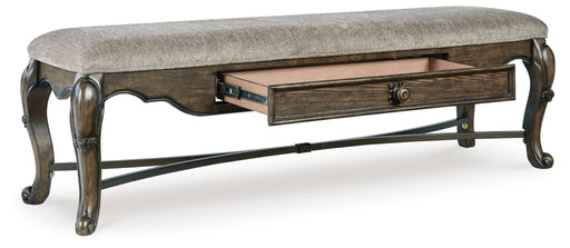 Maylee - Upholstered Storage Bench - Dark Brown - R&R Furniture Gallery (Fountain Valley, CA)