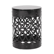 Modern outdoor metal end table by Noble House with a sleek design, featuring a sturdy metal frame and spacious top surface.