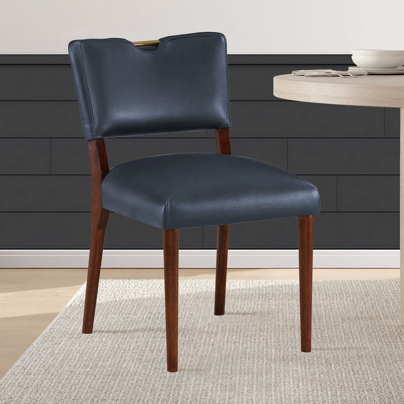Bryson - Dining Chair (Set of 2) - Dark Navy - R&R Furniture Gallery (Fountain Valley, CA)