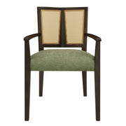 Mid Century Modern Arm Dining Chair Set With Rattan Backrest - R&R Furniture Gallery (Fountain Valley, CA)