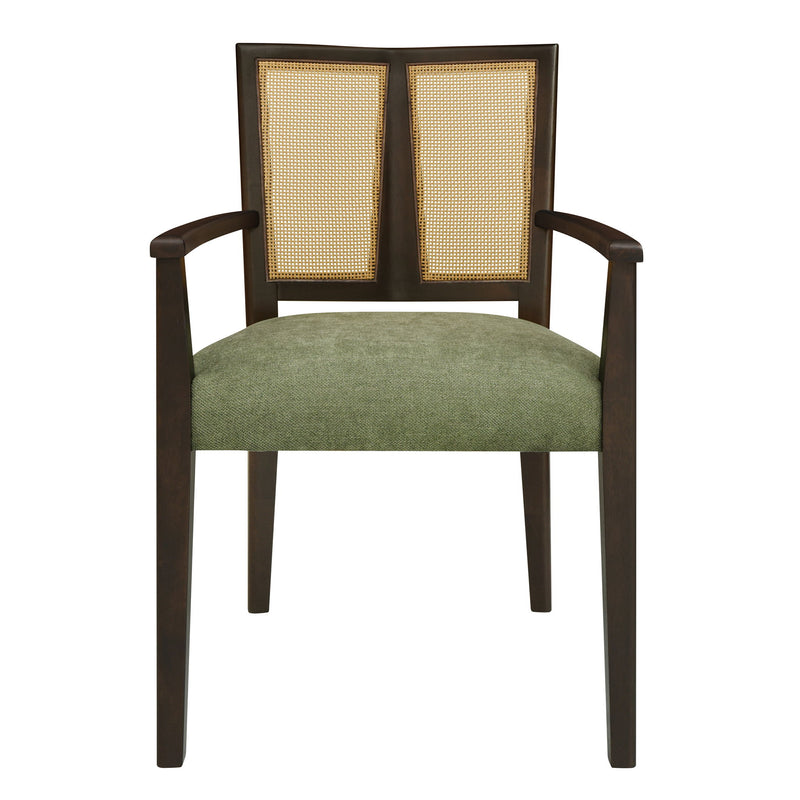 Mid Century Modern Arm Dining Chair Set With Rattan Backrest - R&R Furniture Gallery (Fountain Valley, CA)