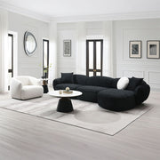 Lucifer - Sectional Sofa With 3 Pillows - Black Shimmer Chenille - R&R Furniture Gallery (Fountain Valley, CA)