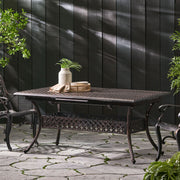 Outdoor Expandable Dining Table With Umbrella Holder, Lattice Pattern And Curved Legs - Black - R&R Furniture Gallery (Fountain Valley, CA)