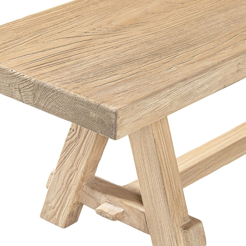 Natural wood Hawthorne dining bench by Jennifer Taylor Home, featuring a sleek, modern design for stylish seating.
