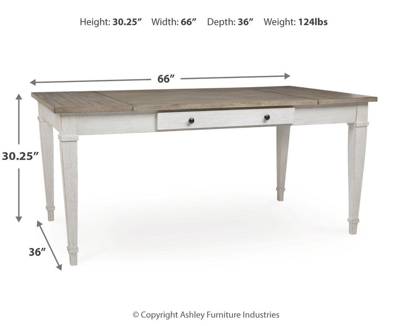 Skempton - RECT DRM Table w/Storage - White - R&R Furniture Gallery (Fountain Valley, CA)