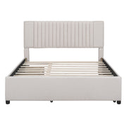 Upholstered Platform Bed With Drawers, Classic Headboard Design - R&R Furniture Gallery (Fountain Valley, CA)