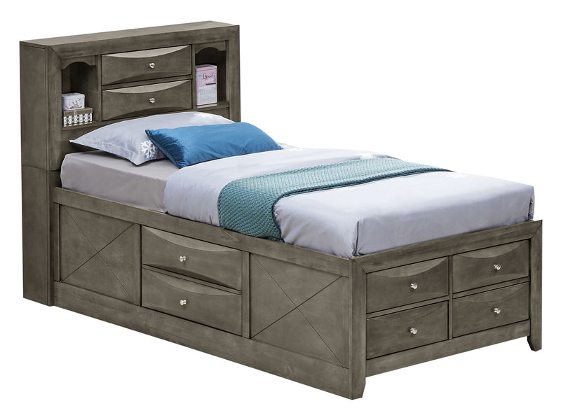 Modern Design Storage Bed With Bookcase Headboard - R&R Furniture Gallery (Fountain Valley, CA)