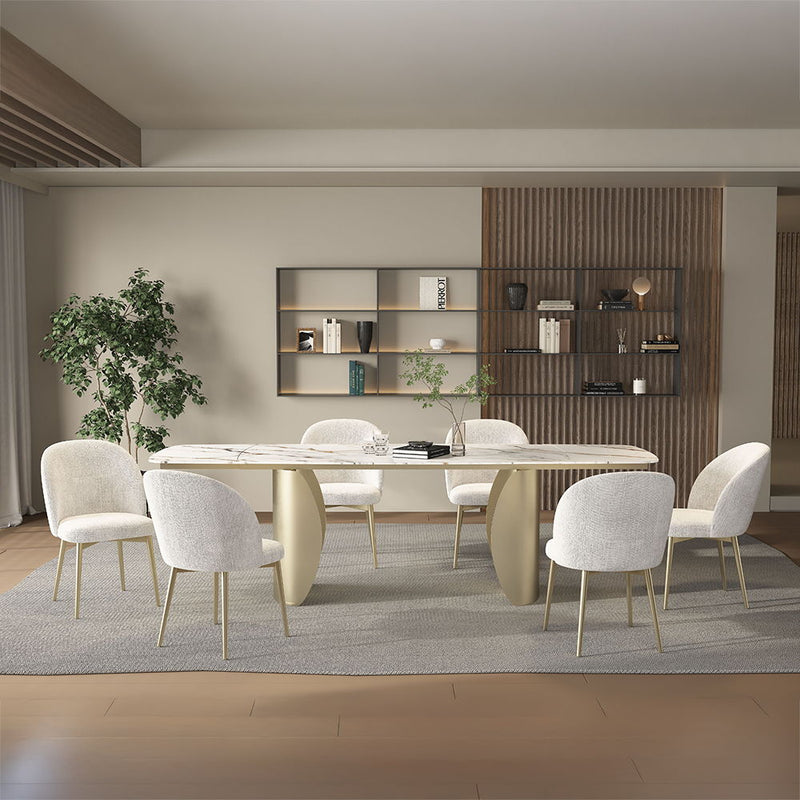 Cora - Dining Table - Ceramic Top & Golden Champange - R&R Furniture Gallery (Fountain Valley, CA)